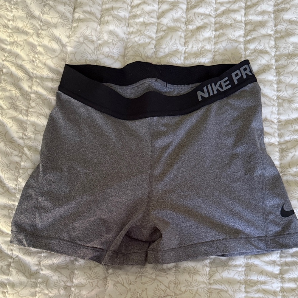 Nike Pro Women's Athletic Shorts in Gray and Black
